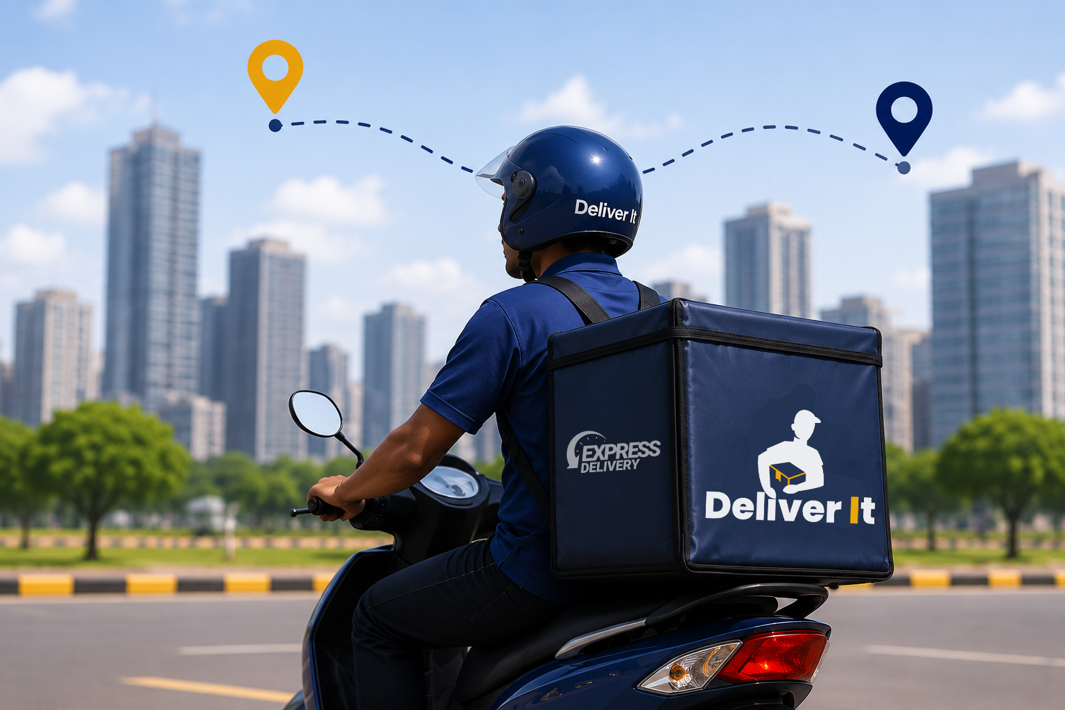 Deliver It rider delivering packages across Uganda